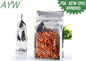 Wholesale Flat Bottom Gusset Bags For Food , Clear Plastic Bags With Silver Laminated Aluminum Foil from china suppliers