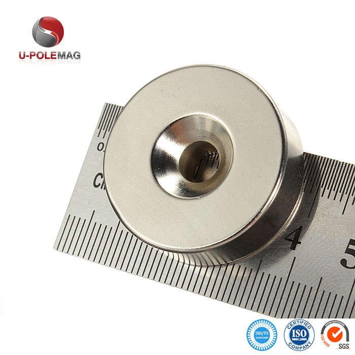 Rare Earth Hollow Circle Disc Magnet N52 with Countersunk Hole 10 and ±10% Tolerance