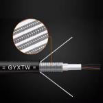 Aerial Fiber Optic Cable GYXTW 4-24 Core Single Mode G652D 8.0mm Cable OD For