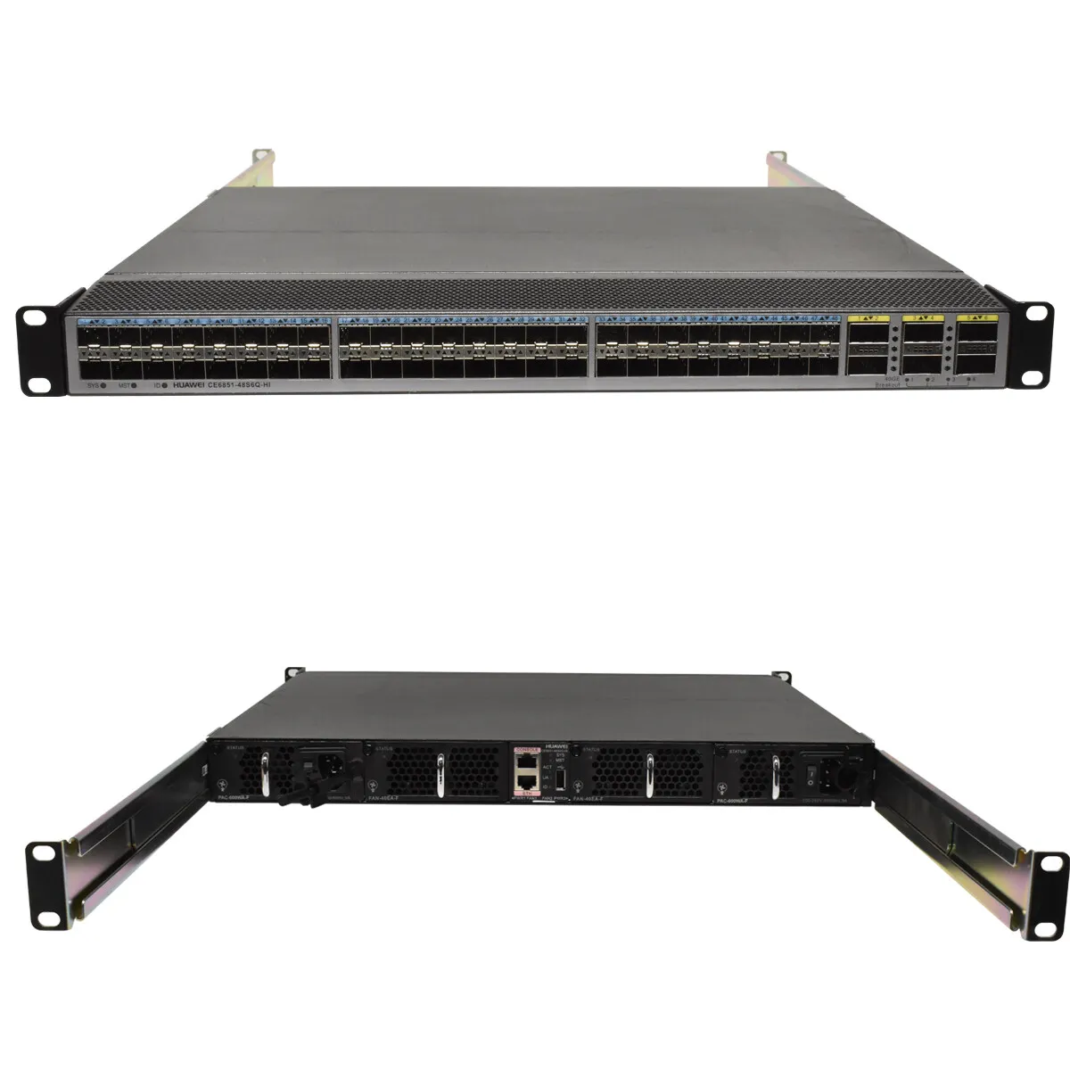 Customized Size Switch CE6851-48S6Q-HI 48-Port 10G SFP and 6-Port 40GE QSFP with 2*FAN Box Port-side Intake AC Power Supply