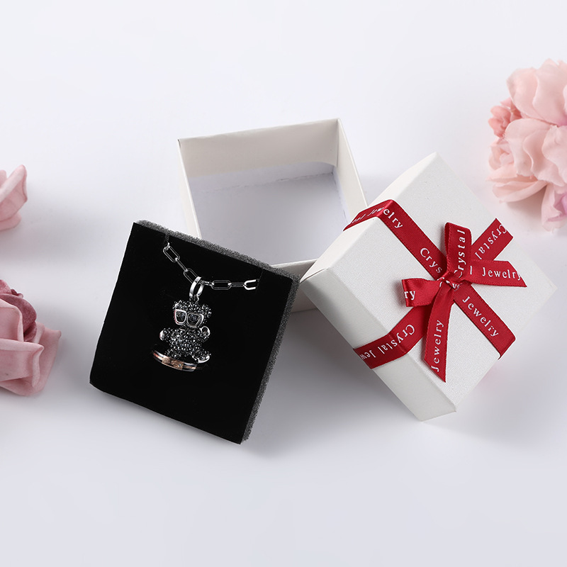 Recycled Materials Custom Luxury Valentine's Day Jewelry Gift Packaging Box With Bow