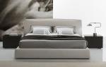 Italy Modern Soft Grey Fabric King Size Bed Furniture
