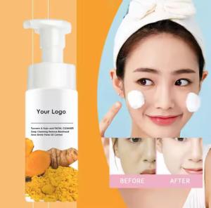 Wholesale Turmeric Kojic Acid Mousse Clean Clear Skin Niacinamide Brightening Foaming Face Wash Cleanser for Dark Spots Skin from china suppliers
