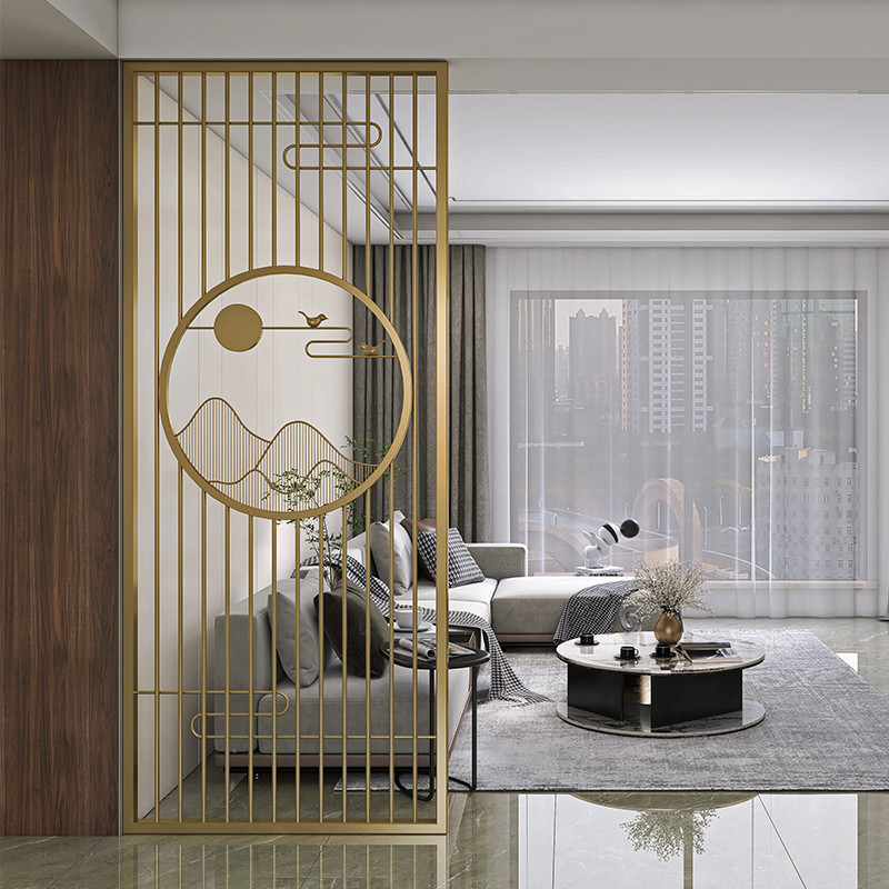 Interior Decor Gold Room Divider Screen Laser Cut Privacy Panels