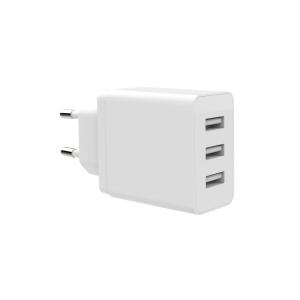 Wholesale 3.1A USB Wall charger Eurpean Adapter multi-port plug adapter 3USB travel charger wall charger for mobile from china suppliers