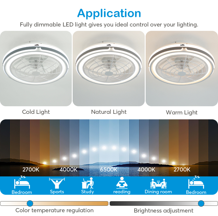 3000-6500K Color Temperature LED Ceiling Fan for Modern and Energy Saving Spaces