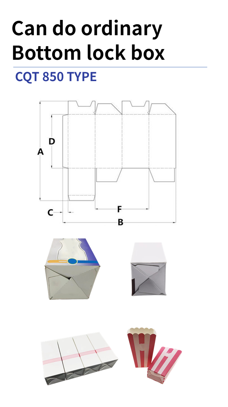 Max. Workable Width of 1200mm CQT-850 Folder Gluer Machine for Automatic 4 Corner Folding