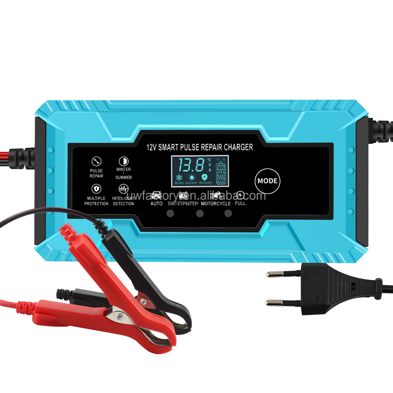 12V 6A 10A 15A Car Battery Charger Pulse Repair Charger for Gel AGM Lead Acid Battery Motorcycle / Scooter OCP Protection