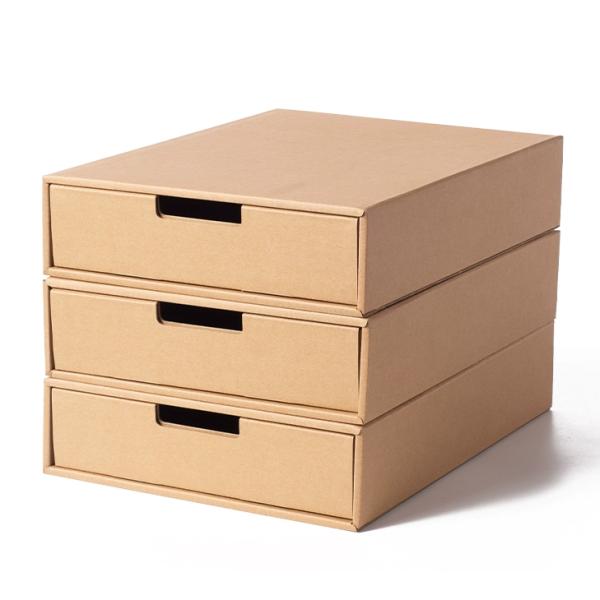 A4 Kraft Paper File Organizer Box Multi Layer Desktop Drawer Storage For Office Home Corrugated Packaging