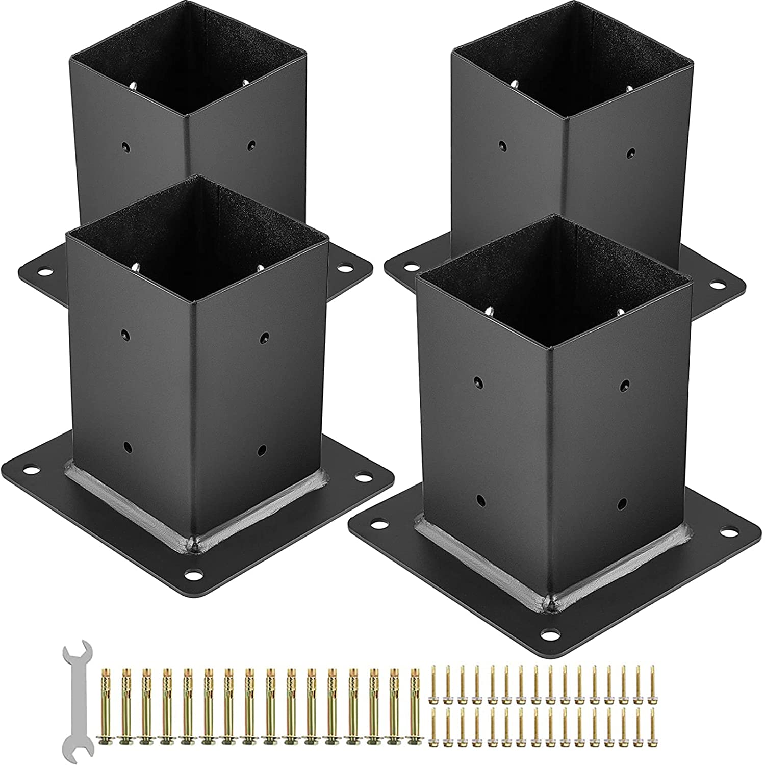Summerhouse Patio Pergola Bracket 2mm Steel 3-Way Corner Bracket for Outdoors Backyards