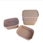 Kraft Paper Takeaway Lunch Box Biodegradable Salad Fruit Food Container With Lid