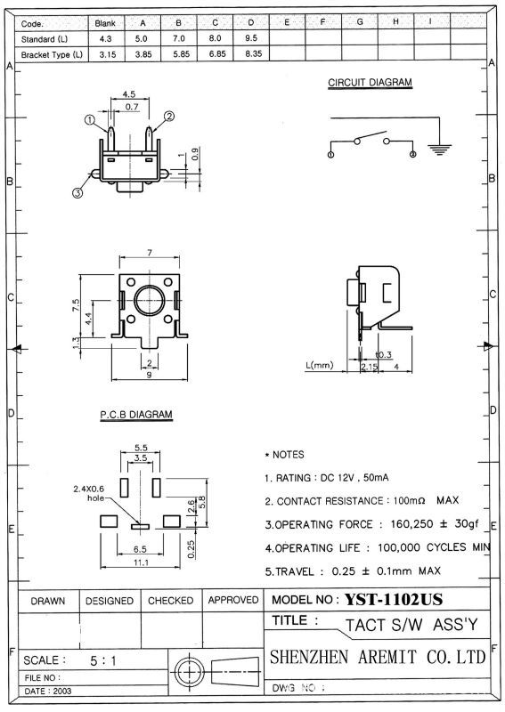 Smt Tact Switch