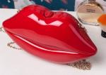 Trendy Stylish Adorable Makeup Acrylic Clutch Bag Lip Shaped As Cosmetic Bag