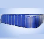 50000 Liters Folding Tarpaulin Fish Pond , Blue Color Aquarium Fish Tank With