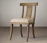 French country style solid wooden back chair event dining chair with linen