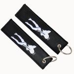 White Woman Double Sided Embroidery Keychain Metal Keychain Motorcycle Keychain