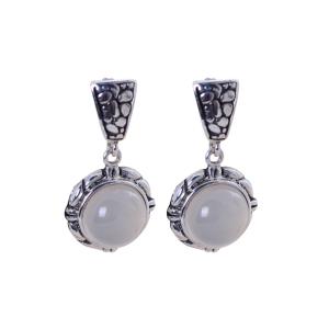 Wholesale Women 925 Sterling Silver Synthetic White Chalcedony Drop Earrings (XH054081W) from china suppliers