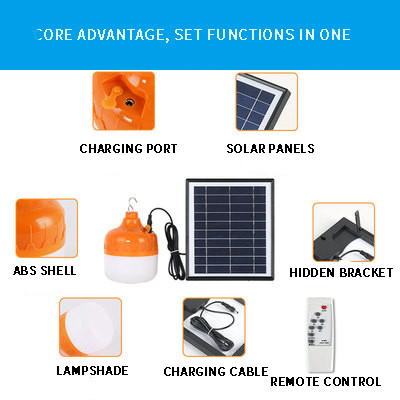 Portable Power Solar Light System 6000K For Home Emergency