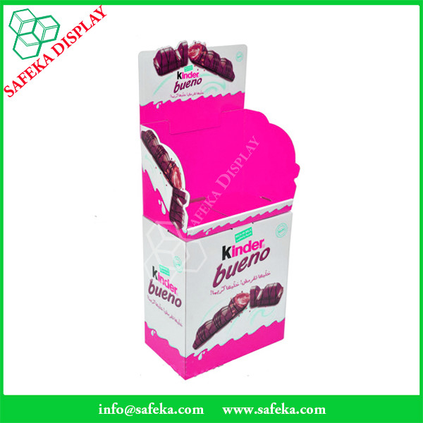 Custom display shelf China pop up display shopping mall display stand cardboard chocolate display bin