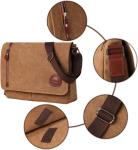 VINTAGE CANVAS SATCHEL MESSENGER BAG FOR MEN WOMEN,TRAVEL SHOULDER BAG 13.5"