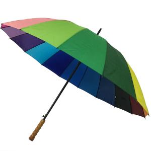 Wholesale 8 Ribbed Waterproof Pongee Rainbow Colour Round Golf Umbrella from china suppliers