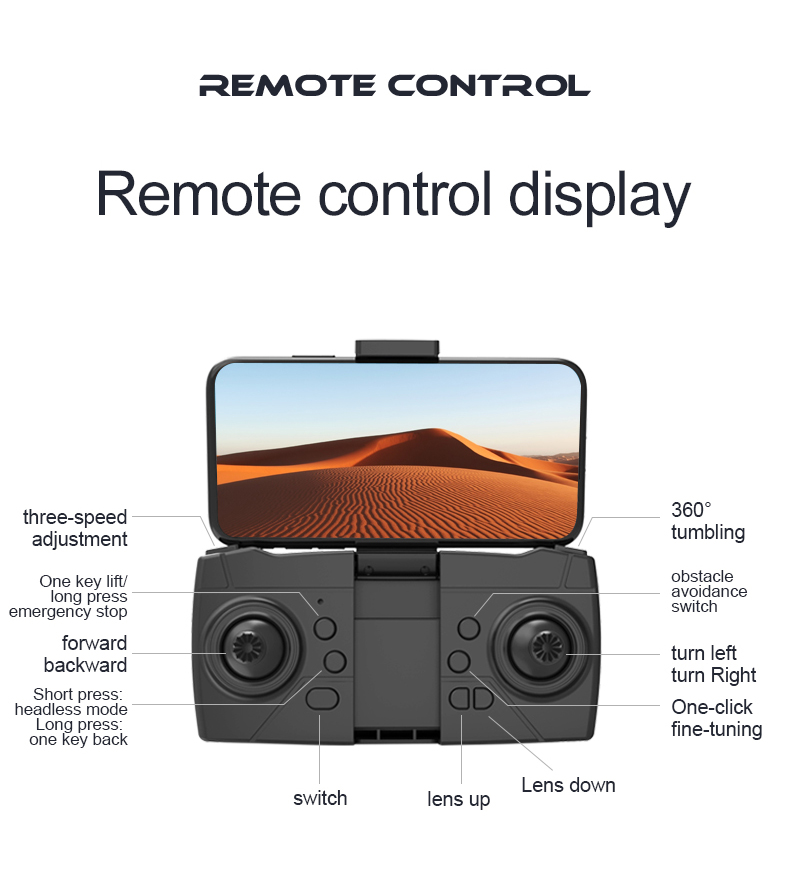 7.4V 2500mAh Battery Capacity Aerial Quadcopter Drone with Dual Camera and Obstacle Avoidance