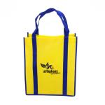 Seaming Customized Non Woven Shopping Bag , Laminated Non Woven Tote Bag Yello