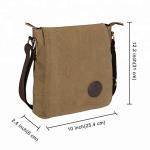 Vintage Multifunctional Canvas Crossbody Purse Bag Light Brown For Traveling