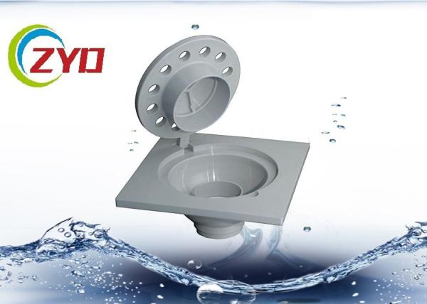 6 X 6 X 2 Inch Plastic Kitchen Floor Drain Grates , Hinge Cover Bathroom Floor