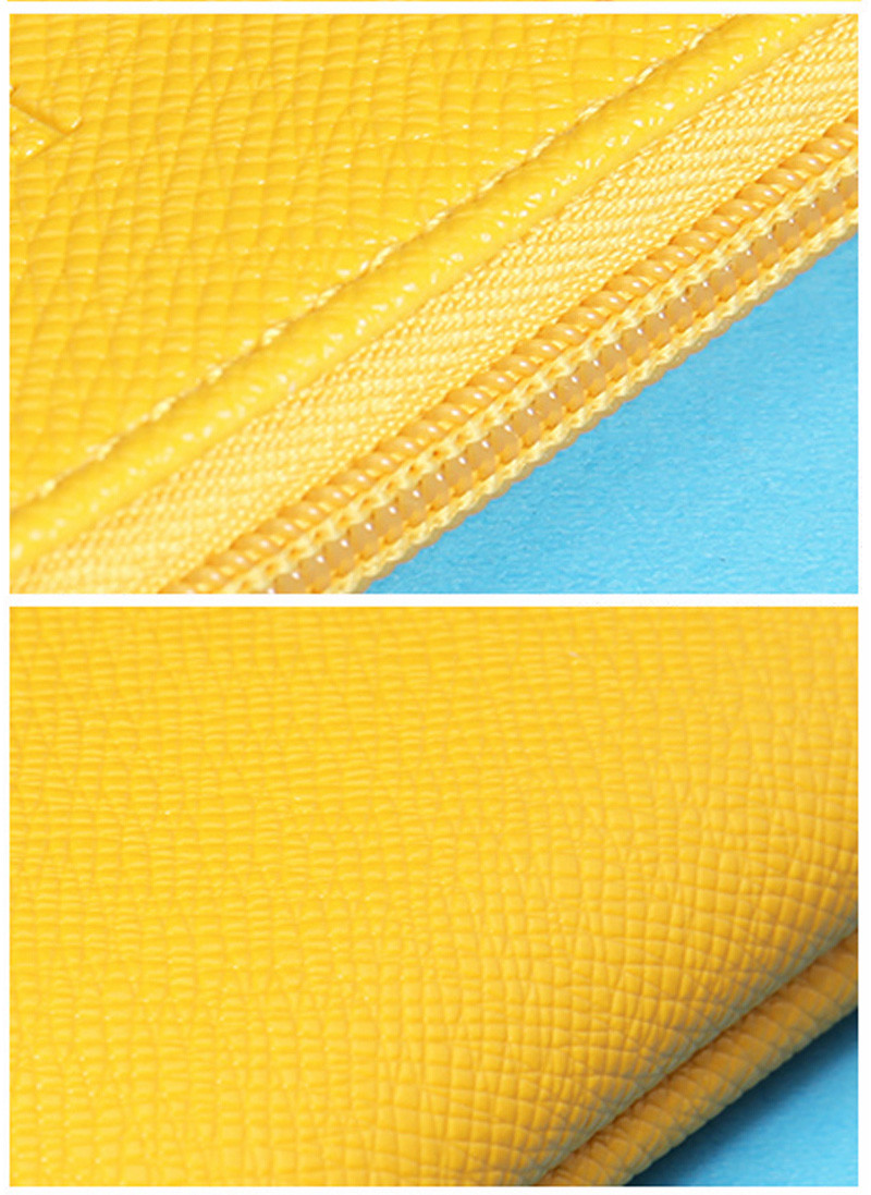 Pure Color PU Leather Cosmetic Bag For Business Trip