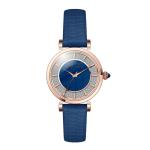 Diamond Inlaid 32mm Leather Strap Watch Luxury Decorative Waterproof
