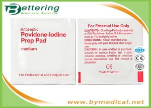 Wholesale Antiphlogosis Povidone Iodine Prep Pad Wipe Cleanser Swab For Skin Cleaning / Disinfecting from china suppliers