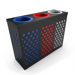 Wholesale Three Compartments 350mm Width 35L Steel Outdoor Trash Can from china suppliers