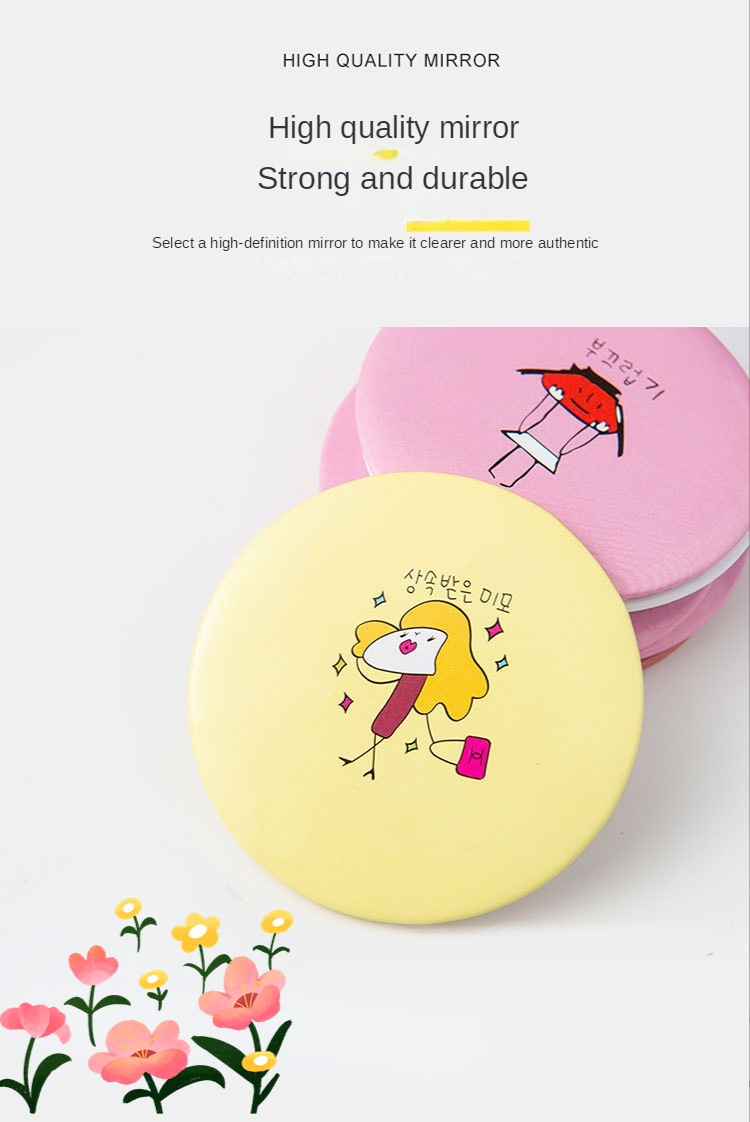 Portable Vanity Cosmetic Mirror Small Round Compact Light for Every Day
