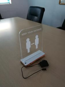 Wholesale DC12V Six Color Transparent Acrylic LED Sign With Wooden Base from china suppliers