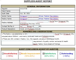 Insole Footcare Products Supplier Qualification Audit USD 128-218/Pcs