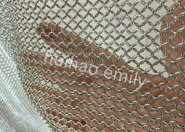 0.8x7mm Welded Type Ring Mesh Curtain For Interior Decoration
