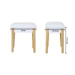 2.9KG Nordic Style Soft Sponge PU Top Solid Wood Stool
