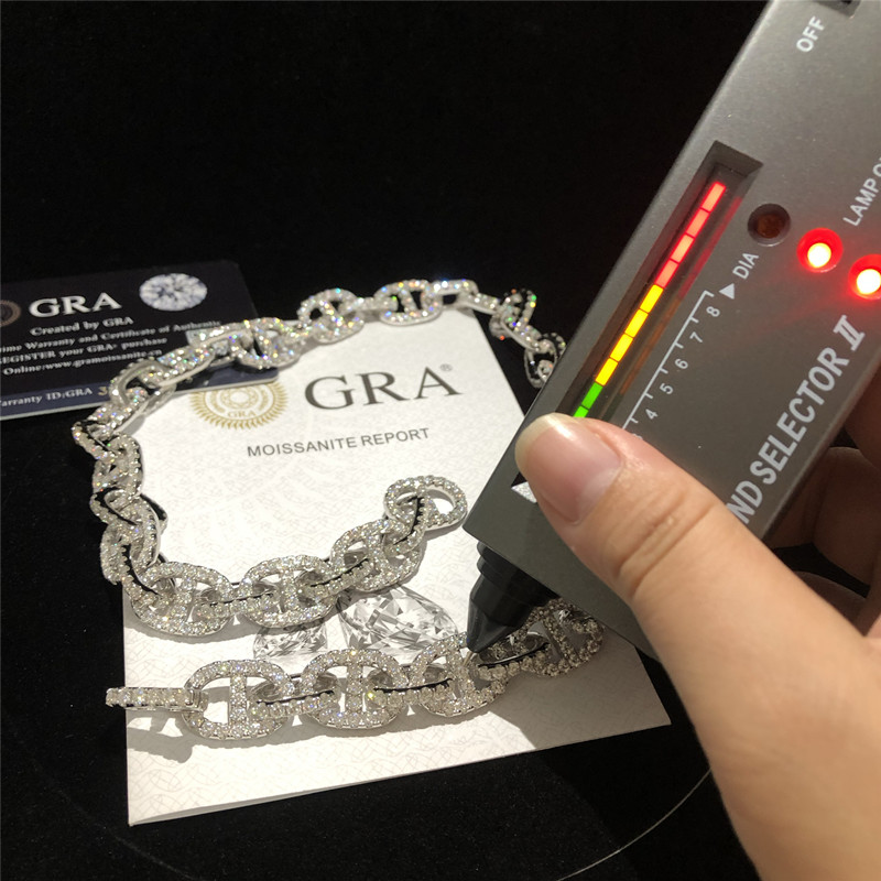 Bracelet Women Moissanite Cuban Chain