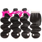 Soft Cambodian Virgin Hair Body Wave 10A Double Weft Bundles With Top Lace