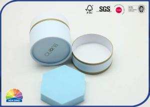 Wholesale Blue Customized Small Paper Gift Tube Designed Logo Matte Lamination from china suppliers
