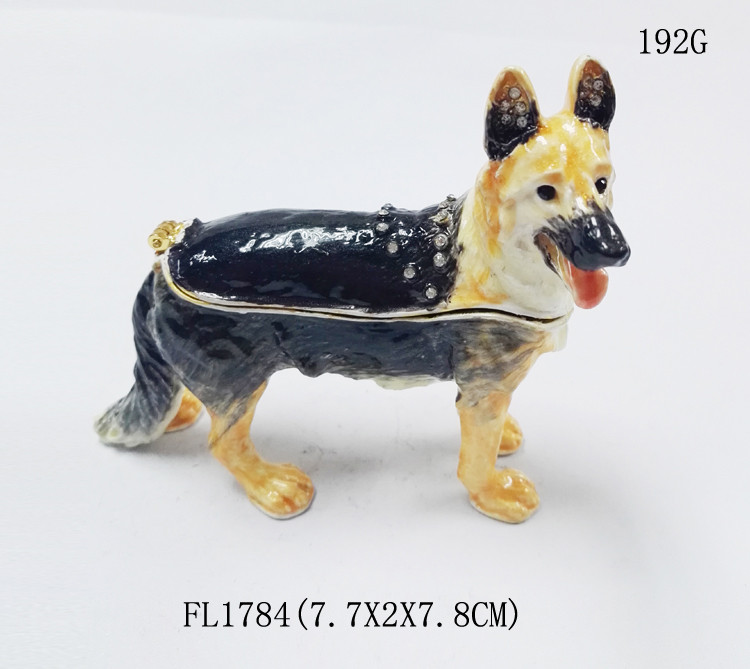 China manufacture animal jewelry boxes cute labrador dog metal alloy trinket jewelry box