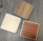 Mobile Phone Wood Qi Charger , Real Wood Aluminium Alloy Base Desk Qi Charger