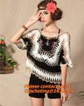 summer new sweet candy color women loose Crochet knitted blouse wears batwing