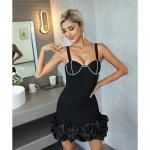 Sexy Ruffle Hem Square Neck Sleeveless Party Mini Dress Bodycon RuffleHem Love