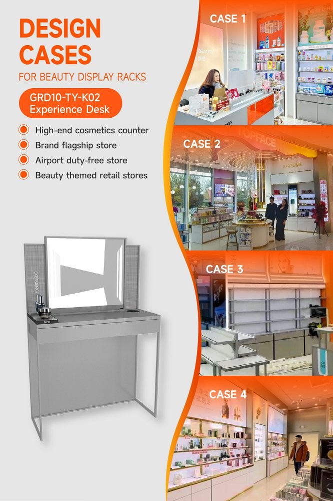 GDR10-TY-K02 Retail Store Display with Porcelain White Organic Letters and USB Charging Ports for Mall Booths
