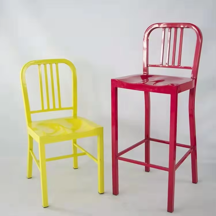Coffee Shop Counter Metal Stools Red Metal Bar Stools For Outside