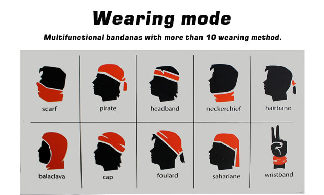 128gsm Bandana Buff Headwear Multifunctional Seamless Wear