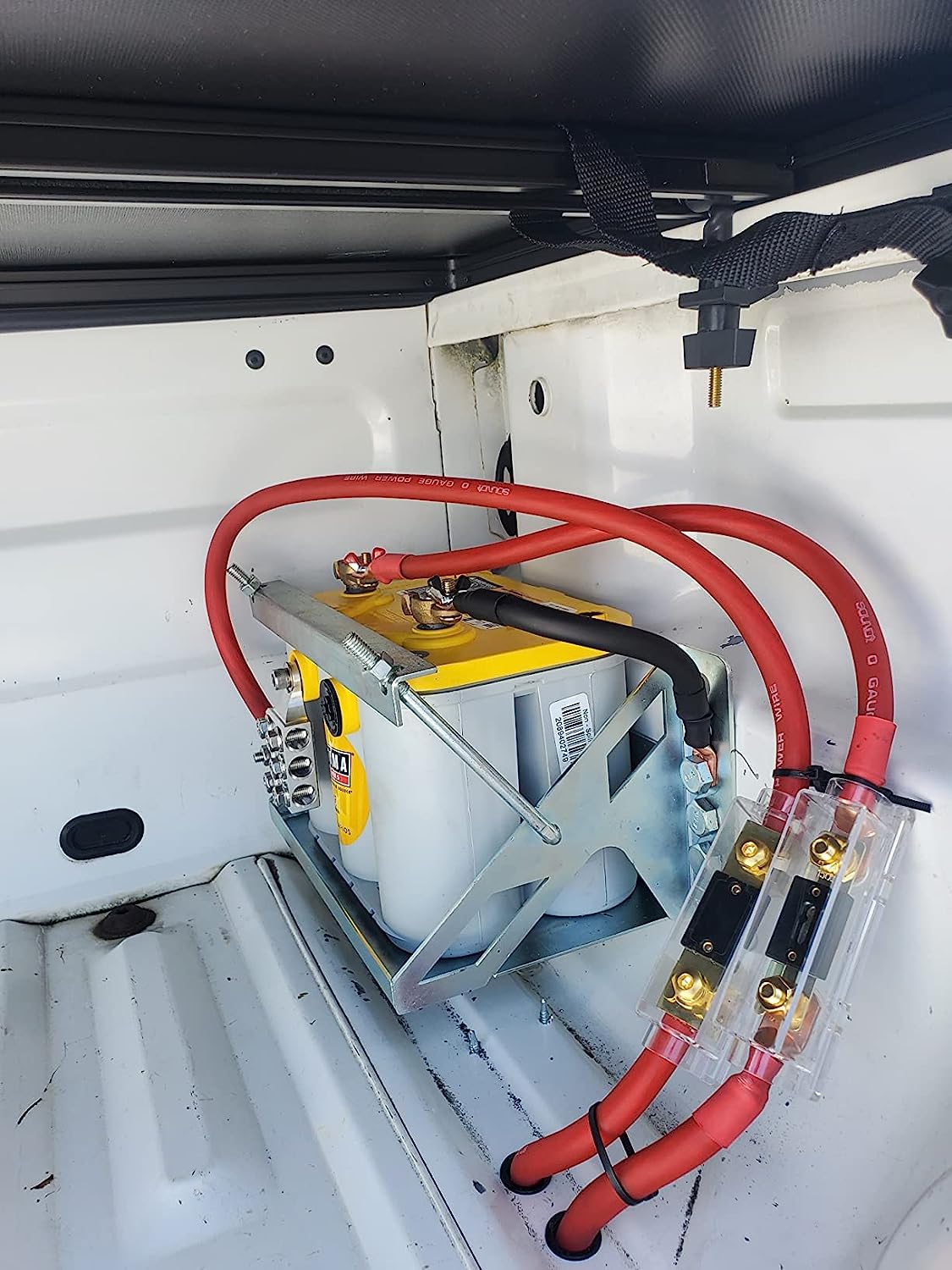 Adjustable Bolt-on Battery Box With Hardware Deep Lightweight Steel Battery Mounting Box
