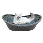 Wicker Basket Dog Bed Brown Bath Tub Plastic Rattan Woven Cat Bed House Wooden